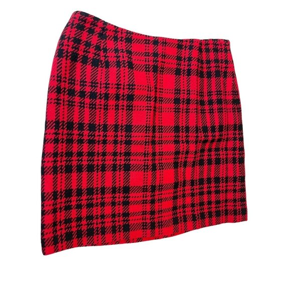 Eddie Bauer Vintage 1920 Plaid Straight & Pencil Skirt Wool Red Black Size 10P - Picture 1 of 7